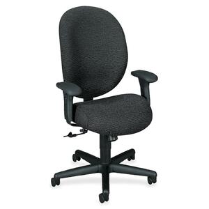HON Unanimous 7604 Executive 24-Hour High-Back Chair - Polymer Black Frame27" x 38.5" x 44" - Polyester Iron, Acrylic Iron Seat