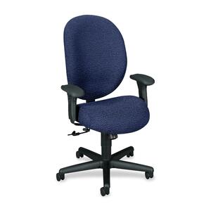 HON Unanimous 7604 Executive 24-Hour High-Back Chair - Polymer Black Frame27" x 38.5" x 44" - Polyester Navy Blue, Acrylic Navy Blue Seat