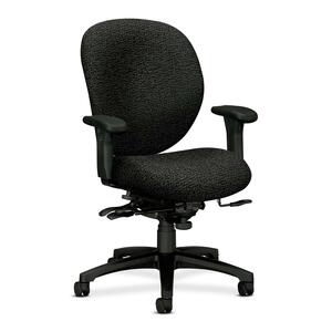 HON Unanimous 7628 Mid-Back Chair With Seat Glide - Black Frame27" x 39" x 42.5" - Polyester Iron, Acrylic Iron Seat