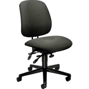 HON 7708 High-Performance Task Chair - Steel Black Frame26" x 29.5" x 43.5" - Olefin Gray Seat