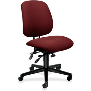 HON 7708 High-Performance Task Chair - Steel Black Frame26" x 29.5" x 43.5" - Olefin Burgundy Seat