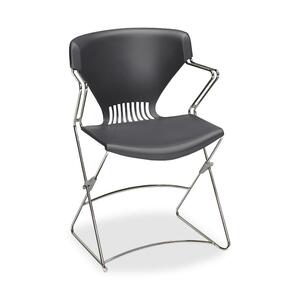 HON Olson Flex Stacker FLEX02 Chair With Arms - Steel Chrome Frame - 21" x 22.25" x 31" - Polymer Lava Seat