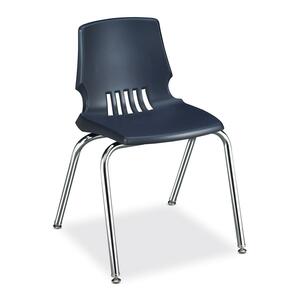 HON Proficiency H1018 Student Shell Chair - Chrome Frame19.5" x 21" x 29.37" - Polypropylene Navy Blue Seat