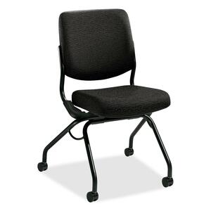 HON Perpetual PN1 Nesting Chair Without Arms - Black Frame26" x 26" x 36" - Iron Seat