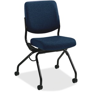 HON Perpetual PN1 Nesting Chair Without Arms - Black Frame26" x 26" x 36" - Navy Blue Seat