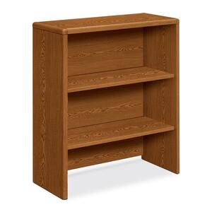 HON 10700 Series Hutch - 32.62" x 14.62" x 37" - Particleboard - 2 x Shelf(ves) - Stackable - Medium Oak