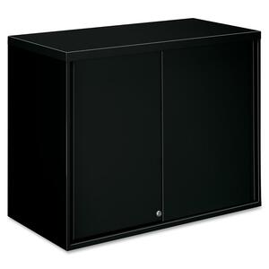 HON Overfile Storage Cabinets - 36" x 18" x 28" - Steel - 2 x Shelf(ves) - Security Lock - Black