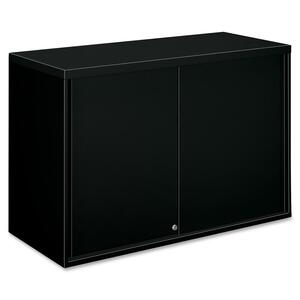 HON Overfile Storage Cabinets - 42" x 18" x 28" - Steel - 2 x Shelf(ves) - Security Lock - Black