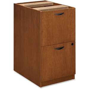 Basyx BW Series File/File Pedestal - 15.62" Width x 22" Depth x 28" Height - 2 Drawer - Beaded Edge - Wood - Bourbon Cherry