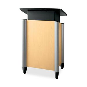 HON Tercero Collection Adjustable Height Podium - Rectangle - 20.5" x 32" x 49" - Particleboard - Natural Maple, Titanium