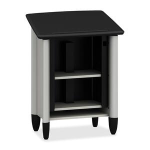 HON Tercero Collection Adjustable Height Podium - Rectangle - 20.5" x 32" x 49" - Particleboard - Pattern White, Titanium