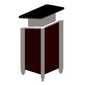 HON Tercero Collection Adjustable Height Podium - Rectangle - 20.5" x 32" x 49" - Particleboard - Mahogany, Titanium