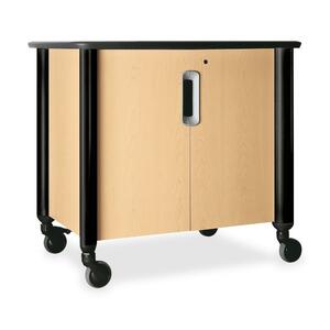 HON Tercero Mobile Audio Visual Cabinet - 39.5" x 29.5" x 36.5" - 1 x Shelf(ves) - Natural Maple, Black