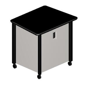 HON Tercero Mobile Audio Visual Cabinet - 39.5" x 29.5" x 36.5" - White, Black