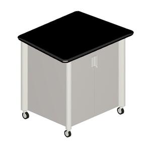 HON Tercero Mobile Audio Visual Cabinet - 39.5" x 29.5" x 36.5" - Gray, Titanium