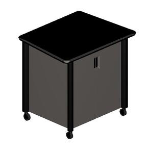 HON Tercero Mobile Audio Visual Cabinet - 39.5" x 29.5" x 36.5" - Graphite, Black
