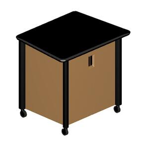 HON Tercero Mobile Audio Visual Cabinet - 39.5" x 29.5" x 36.5" - Medium Oak, Black