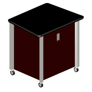 HON Mobile Audio Visual Cabinet - 39.5" x 29.5" x 36.5" - Mahogany, Titanium