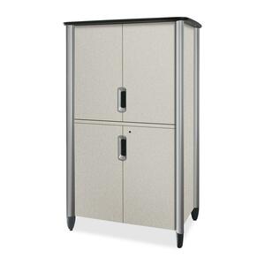 HON Tercero Collection Video Console - 46" x 33" x 78" - White, Titanium