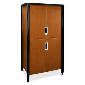 HON Tercero Collection Video Console - 46" x 33" x 78" - Black, Mahogany