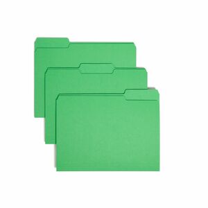 Smead Interior Folder - Letter - 8.5" x 11" - 1/3 Tab Cut on Assorted Position - 0.75" Expansion - 100 / Box - 11pt. - Green