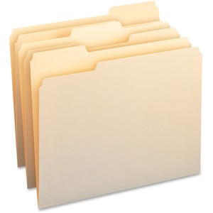 Smead WaterShed / CutLess Folder - 9.5" x 11.62" - 1/3 Tab Cut - 0.75" Expansion - 100 / Box - 11pt. - Manila