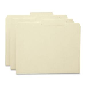 Smead Straight-Line Recycled File Folder - Letter - 8.5" x 11" - 2/5 Tab Cut - 0.75" Expansion - 100 / Box - 11pt. - Manila