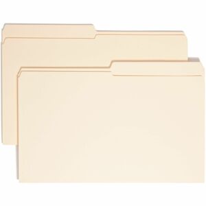 Smead Manila File Folder - Legal - 8.5" x 14" - 1/2 Tab Cut - 0.75" Expansion - 100 / Box - 11pt. - Manila