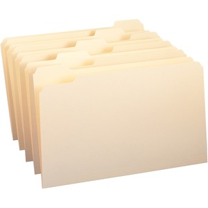 Smead Manila File Folder - Legal - 8.5" x 14" - 1/5 Tab Cut - 0.75" Expansion - 100 / Box - 11pt. - Manila
