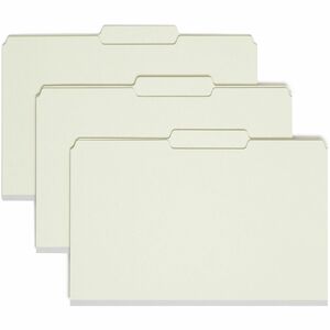 Smead Pressboard Fastener Folder - Legal - 8.5" x 14" - 2/5 Tab Cut - 1" Expansion - 2 Fastener - 2" Capacity - 25 / Box - 25pt. - Gray