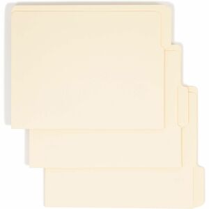 Smead End Tab File Folder - Letter - 8.5" x 11" - 1/3 Tab Cut - 0.75" Expansion - 100 / Box - 11pt. - Manila