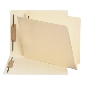 Smead End Tab Fastener Folder - Letter - 8.5" x 11" - Straight Tab Cut - 2" Expansion - 2 Fastener - 50 / Box - 14pt. - Manila