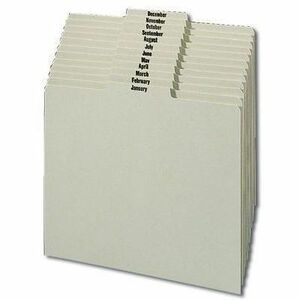 Smead 1/3 Cut Top Tab Monthly File Guides - 12 x Tab - 3 Tab(s)/Set - 1 Set - Gray, Green Divider