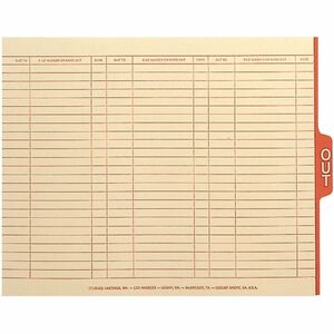 Smead 1/5 Cut Tab Out Guide - 5 x Tab Printed OUT - 5 Tab(s)/Set - 12.25" x 9.5" - 100 / Box - Manila Divider - Red Tab
