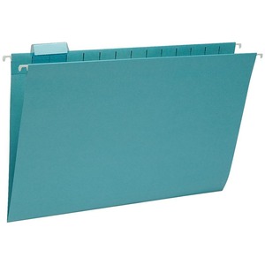 Smead Colored Hanging Folder - 2" Expansion - 1/3 Cut Tab - 8.5" x 14" - Legal - 25 / Box - Teal, Blue