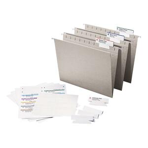 Smead Straight-Line Hanging Folder System Refill Kit - 8.5" x 11" - Letter - 25 / Box - Gray