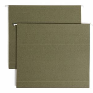 Smead Recycled Box Bottom Hanging File Folders - Letter - 8.5" x 11" - 2" Expansion - 25 / Box - 11pt. - Green