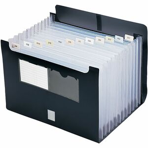 Smead Desktop Expanding File with Flap - 0.88" Expansion - 8.5" x 11" - Letter - 1 Each - Black