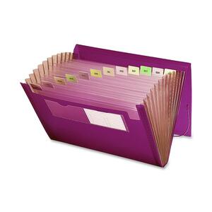 Smead Ultracolor Expanding Transport File - 9.25" x 13" - 12 Divider - 0.87" Expansion - 1 Each - Fuchsia