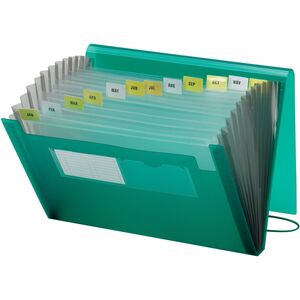 Smead Inndura Ultracolor Expanding Transport File - 9.25" x 13" - 12 Divider - 0.87" Expansion - 1 Each - Green
