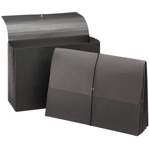 Smead Expanding Width File Folder Wallet - Legal - 8.5" x 14" - 5.25" Expansion - 10 / Box - 11pt. - Black