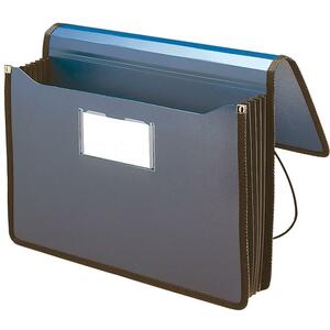Smead Expanding Wallet - 5.25" Expansion - 8.5" x 14" - Legal - 1 Each - Navy Blue, Clear
