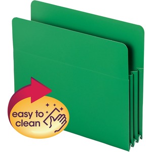 Smead TUFF Pocket Poly Expanding File Pocket - 3.5" Expansion - 8.5" x 11" - Letter - 4 / Box - Green