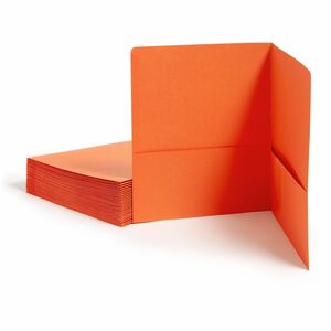 Smead Two Pocket Portfolio - Letter - 8.5" x 11" - 0.5" Capacity - 25 / Box - Orange