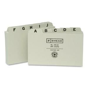 Smead A-Z Self-Tabbed Indexes Guides - 25 x Tab Blank - 5 Tab(s)/Set - 5" x 3" - 25 / Set - Green Divider - Multicolor Tab