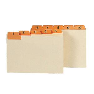 Smead Daily Indexed Card Guides - 31 x Tab Printed 1 - 31 - 5 Tab(s)/Set - 8" x 5" - 1 Set - Manila Divider - Orange Tab