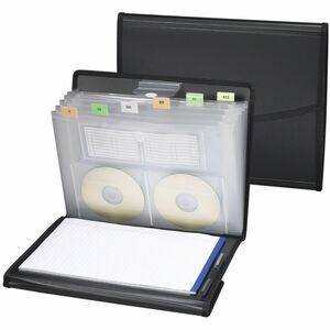 Smead Pad Folio with Expanding File - 8.5" x 11" - Letter - 1 Each - Black