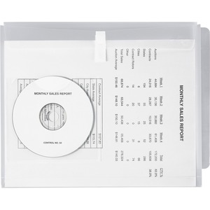 Smead 5-Pocket Envelope With End Tab - 1" Expansion - 8.5" x 11" - Letter - 3 / Pack - Clear