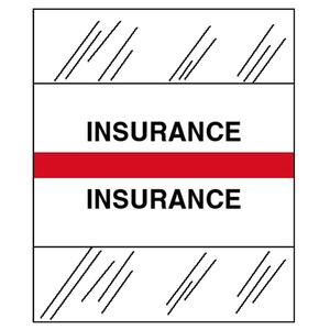 Tabbies Medical Chart Index Divider Tab - Printed Insurance - 100 / Pack - Red Tab