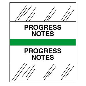 Tabbies Medical Chart Index Divider Tab - Printed Progress Notes - 100 / Pack - Light Green Tab